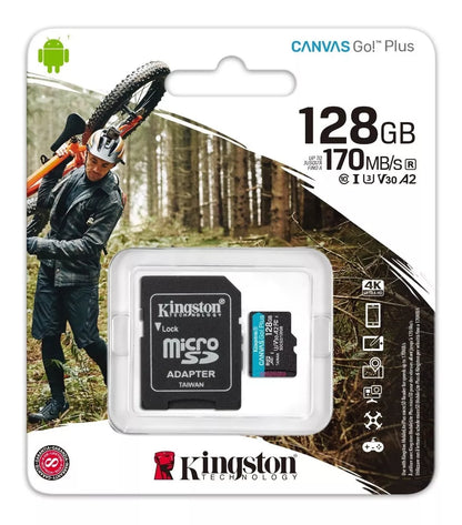 Memoria Micro Sd 128gb Kingston Canvas Sdcg3 170mb/s Negro